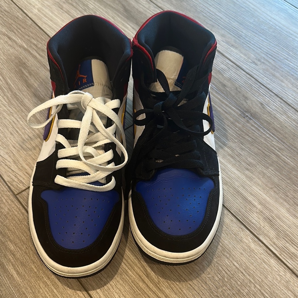 Nike Air Jordan Black and Blue High-Top Sneakers
